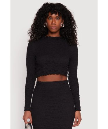 Almost Famous Textured Knit Crop Top