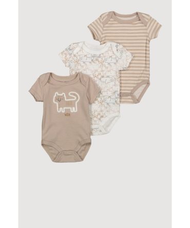 Baby Boys 0-9M Wild Cat Graphic Bodysuits 3 Pack