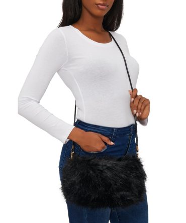 Faux Fur Muff Crossbody Bag