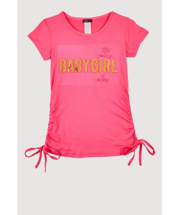 Girls 3D Baby Girl Foil Screen Graphic Tee