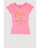 Girls 3D Rhinestone Queen Graphic Top