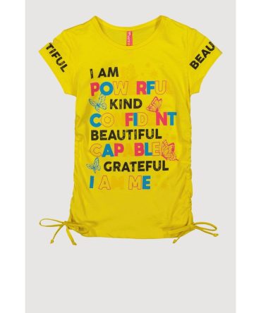 Girls Beautiful Graphic Ruched Tee
