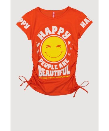 Girls Happy People Are Beautiful Graphic Tee