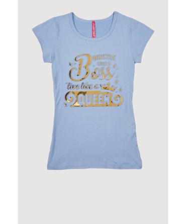 Girls Hustle Like A Boss 3D Foil Graphic Tee