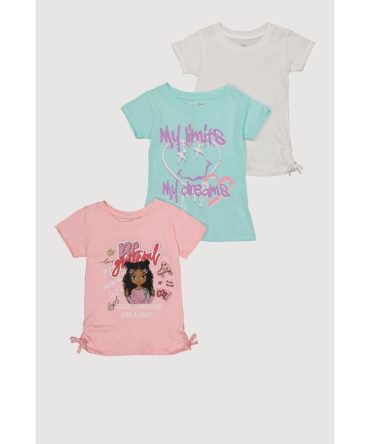 Girls My Limits My Dreams Graphic Tees 3 Pack