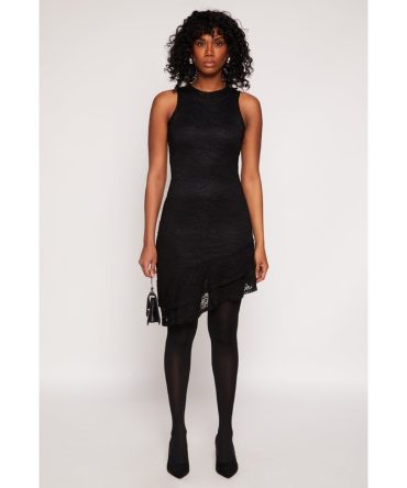 Lace Lined Asymmetrical Dress