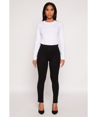 Ponte Pintuck Pull On Dress Pants
