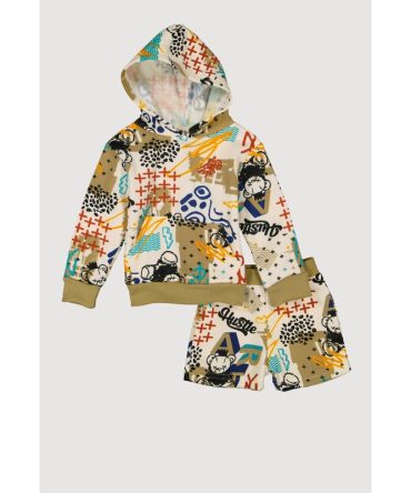 Toddler Boys Hustle Graphic Print Hoodie and Shorts