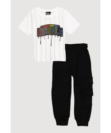 Toddler Boys Never Stop The Hustle Tee and Joggers