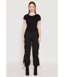 Triangle Dot Print Belted Pants