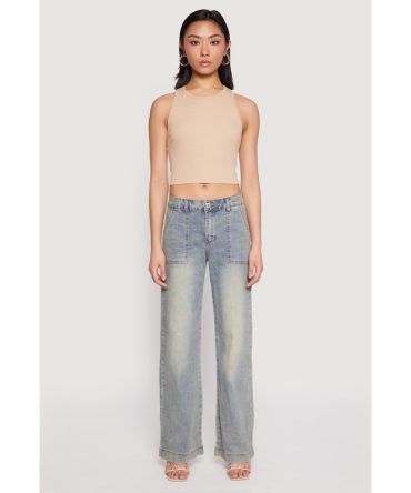VIP Acid Wash Straight Leg Jeans