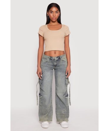 VIP Low Rise Wide Leg Cargo Jeans