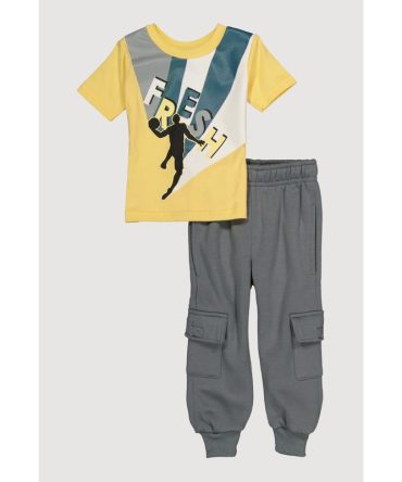 Baby Boys 0-9M Fresh Graphic Tee and Cargo Joggers