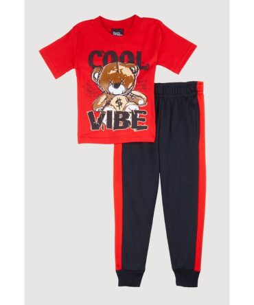 Baby Boys 12-24M Cool Vibe Bear Graphic Tee and Joggers
