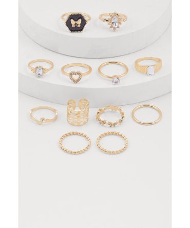 Butterfly Cubic Zirconia Assorted Rings Set of 12