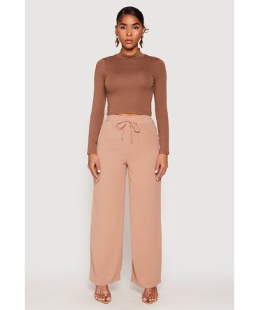 Faux Drawstring Dress Pants