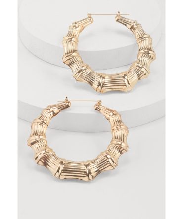 Metallic Bamboo Hoop Earrings