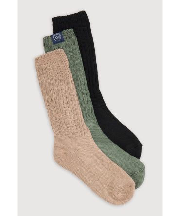 Ribbed Cuff Slouch Boot Socks 3 Pack Size 4-10