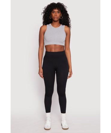 Seamless Ribbed Knit High Waist Leggings