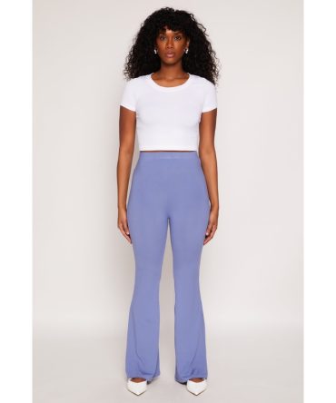 Soft Knit High Waisted Flare Pants