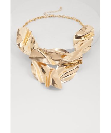Textured Metallic Chain Choker Necklace