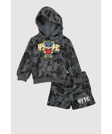 Baby Boys 0-12M Hype Bear Graphic Sweatshirt and Sweatshorts