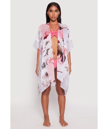 Butterfly Print Cover Up Kimono