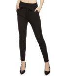 Crepe Knit Paper Bag Waist Belted Dress Pants