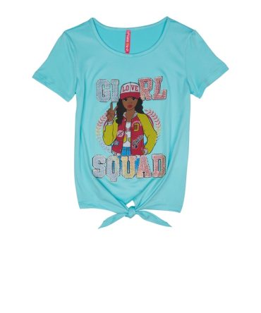 Girls Rhinestone Girl Squad Graphic Tee