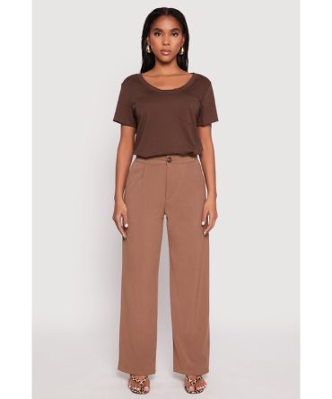 High Waist Wide Leg Dress Pants