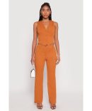 Knit Contrast Stripe High Waist Flare Pants