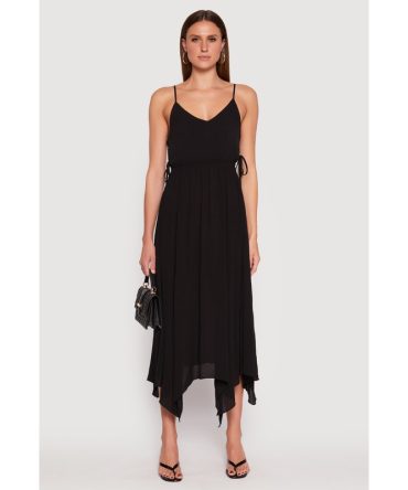 Lace Up Side Sharkbite Hem Dress