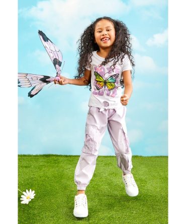 Little Girls Butterfly Love Glitter Top and Joggers