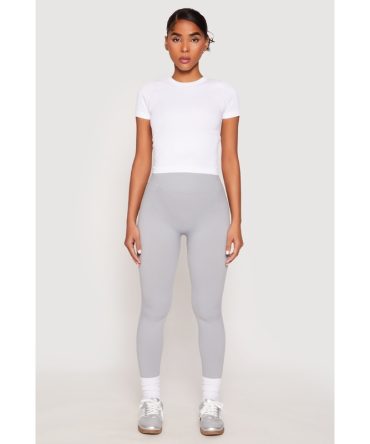 Rib Knit Seamless High Waist Leggings