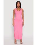 Ribbed V Neck Halter Dress