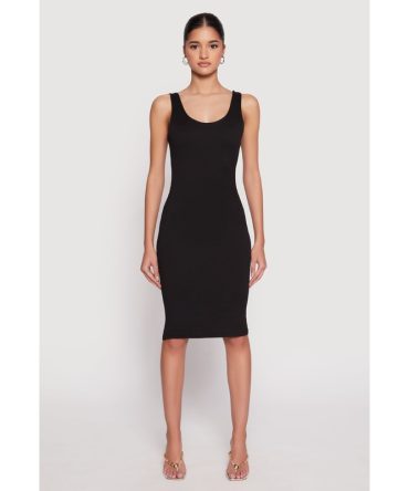 Scoop Neck Midi Dress