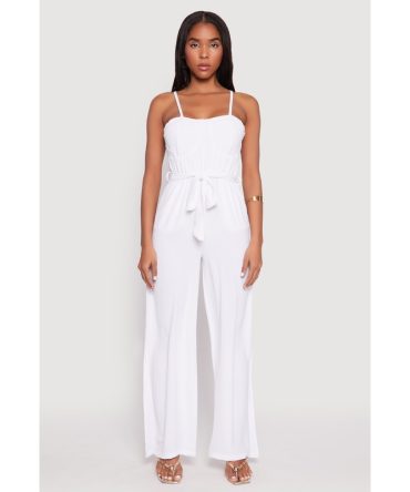 Tie Waist Belted Bustier Jumpsuit