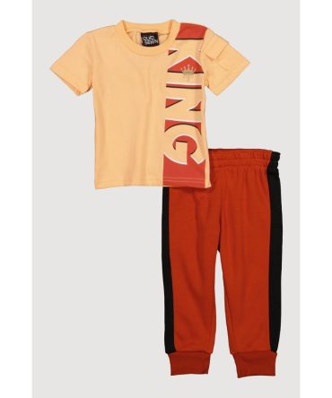 Toddler Boys King Graphic Tee and Joggers