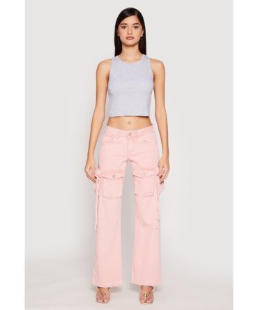 VIP Acid Wash Cargo Pocket Jeans