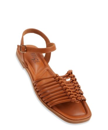 Woven Band Ankle Strap Sandals