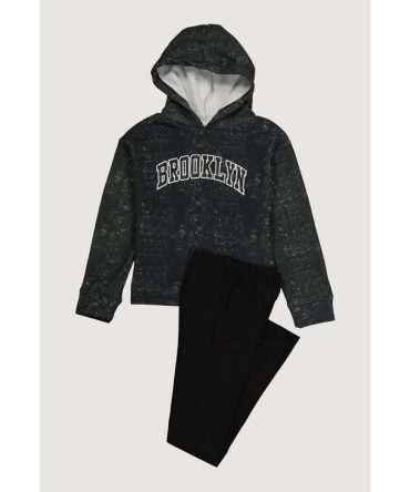 Girls Acid Wash Brooklyn Sweatshirt and Leggings