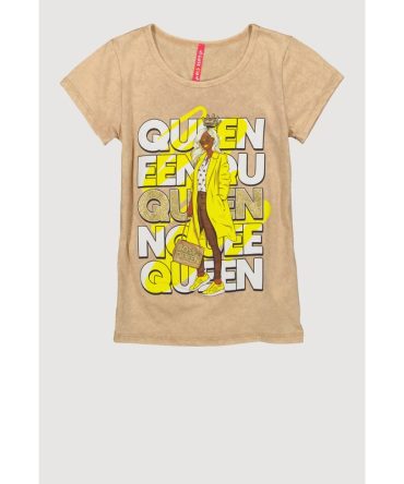 Girls Boss Queen Glitter Graphic Tee