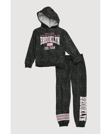 Girls Brooklyn Graphic Hoodie and Sweatpants