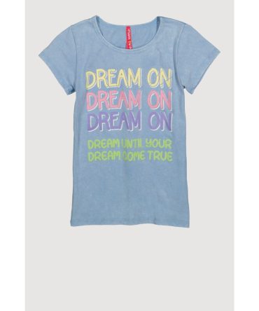 Girls Dream On Acid Wash Graphic Tee