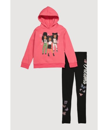 Girls Dreams Butterfly Graphic Sweatshirt and Leggings