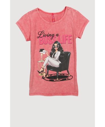 Girls Living A Boss Life Graphic Tee