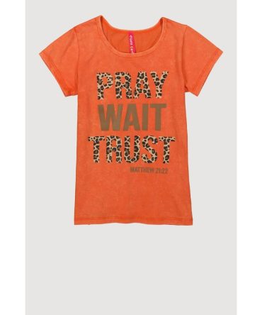 Girls Pray Wait Trust Short Sleeve Graphic Tee