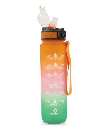 Ombre Pattern Motivational Flip Straw Water Bottle