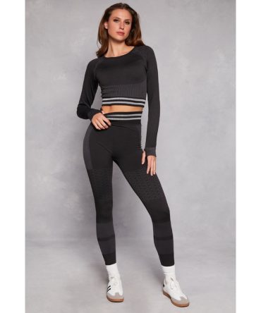 Seamless Striped High Waisted Leggings