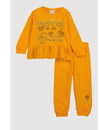 Toddler Girls Mommy Is My Bestie Glitter Sweatshirt and Joggers